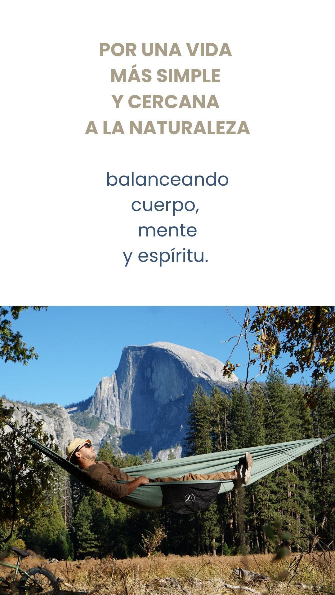 POR UNA VIDA  MÁS SIMPLE  Y CERCANA  A LA NATURALEZA  balanceando cuerpo,  mente y espíritu.